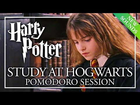 STUDY AT HOGWARTS - Pomodoro | ASMR + Music Breaks | Hogwarts Library Harry Potter Pomodoro Session