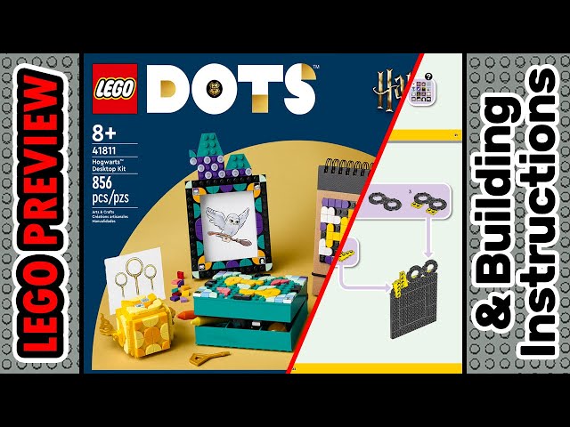 Vídeo relacionado con LEGO 41811 Dots Kit de Escritorio: Hogwarts, Accesorios y Material Escolar de Harry Potter, Manualidades para Niños con Marco de Fotos, Parche Adhesivo y Más
