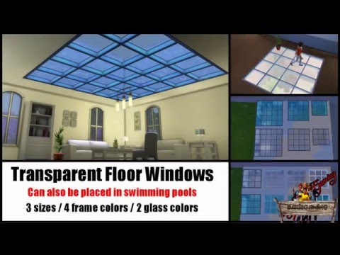 Bakies The Sims 4 Custom Content: Transparent Floor Windows Video