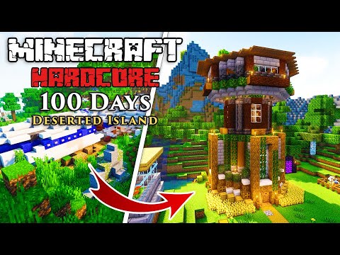 I Survived 100 Days ON A DESERTED ISLAND in Minecraft Hardcore!