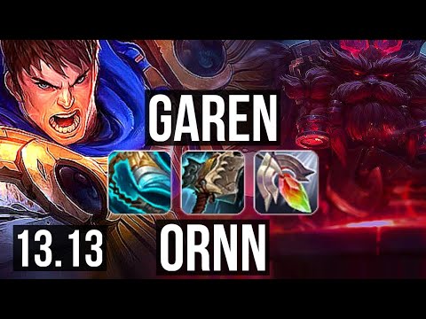 GAREN vs ORNN (TOP) | 8/1/9, 65% winrate, Dominating | NA Master | 13.13