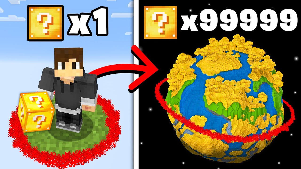 Minecraft, But Lucky Blocks = World Size