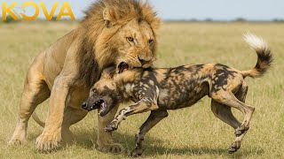 WILD DOGS VS LIONS: Epic Clash of Predators on the Savannah | Animal Fight