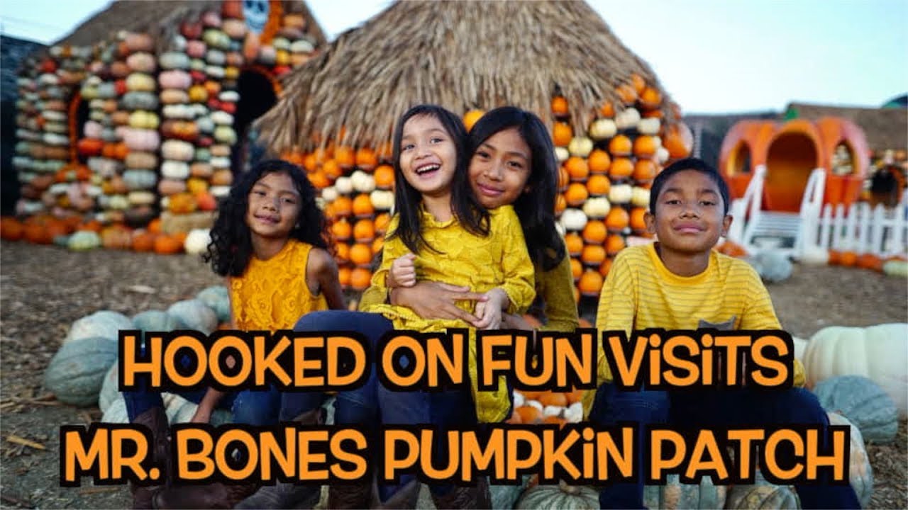 Hooked On Fun Kids Explore Mr. Bones Pumpkin Patch. Halloween Fun Activities, Games, Petting Zoo.