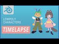 Cute Low Poly Characters Timelapse Commentary