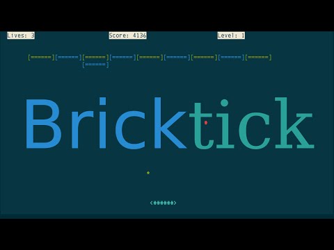 Bricktick: Breakout clone, Arkanoid/Brickbreaker for the UNIX console