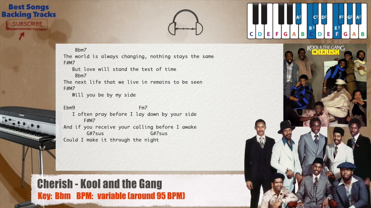 🎹 Cherish - Kool and the Gang Piano Backing Track with chords and lyrics