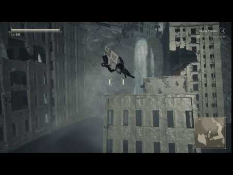 Nier Automata long jump flooded city 9S