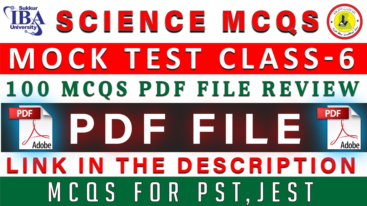Mock Test Class 6 PDF Review I PDF File I PDF Link in the Description I 100 MCQs PDF File I