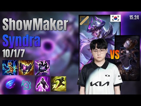 ShowMaker Mid Syndra vs Orianna lol KR solo rank Full Game 15.24 | 쇼메이커 신드라 vs 오리아나