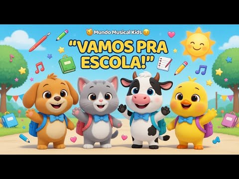 Vamos pra Escola! 🎒✏️ | Música Infantil Animada | Mundo Musical Kids #youtubekids