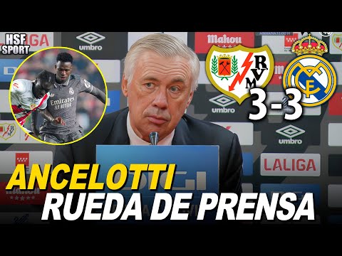 Rueda de prensa CARLO ANCELOTTI post partido RAYO VALLECANO 3 REAL MADRID 3 - La Liga