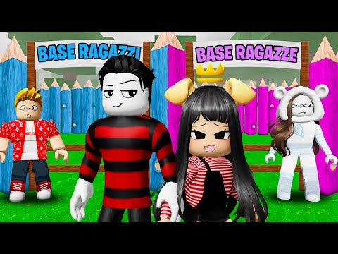 Base Ragazze VS Base Ragazzi su 99 Notti nella Foresta su Roblox!