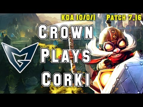 SSG Crown Plays Corki vs Kassadin Mid - S7 Ranked | Patch 7.16