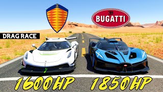 1850HP BUGATTI BOLIDE VS 1600HP KOENIGSEGG JESKO D