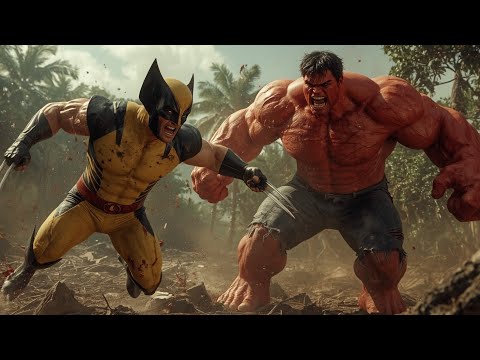 Red Hulk vs Wolverine | Epic Jungle Battle 🔥 4K Ultra Scene | Prehistoric Zone 