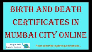 Get|Apply Birth|Death Certificate In Mumbai Maharashtra Online Quick And Easy 2022