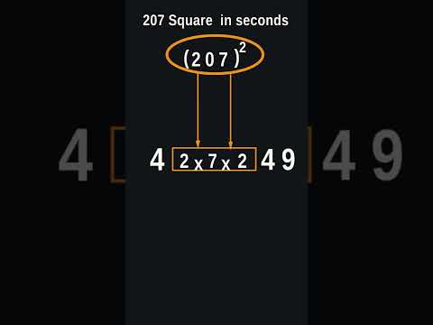 207 square in seconds #maths #shorts #square