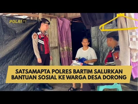 SATSAMAPTA POLRES BARTIM SALURKAN BANTUAN SOSIAL KE WARGA DESA DORONG