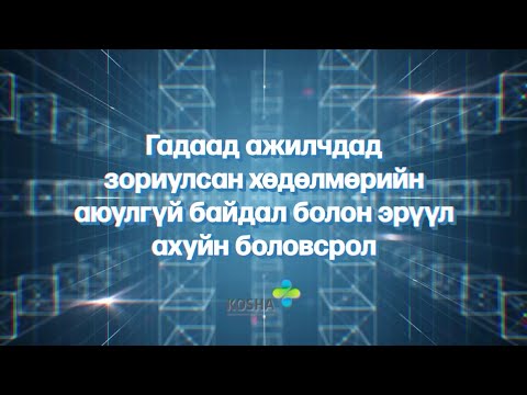 Гадаад ажилчдад зориулсан аюулгүй ажиллагааны сургалт (몽골)