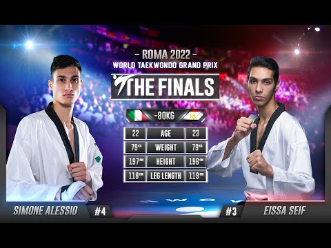 223 M-80kg F ALESSIO Simone ITA 🔵 vs 🔴 EISSA Seif EGY I Rome 2022 World Taekwondo GP