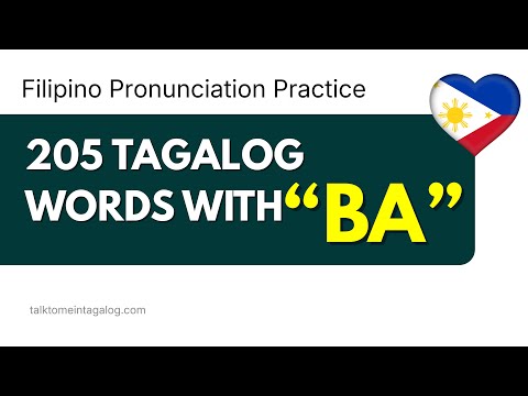 205 Tagalog Words with BA | Filipino Pronunciation Practice Words for Beginners