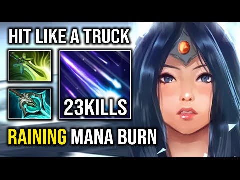CRAZY Raining Mana Burn Butterfly + Disperser Mirana Super Hard Carry Dota 2