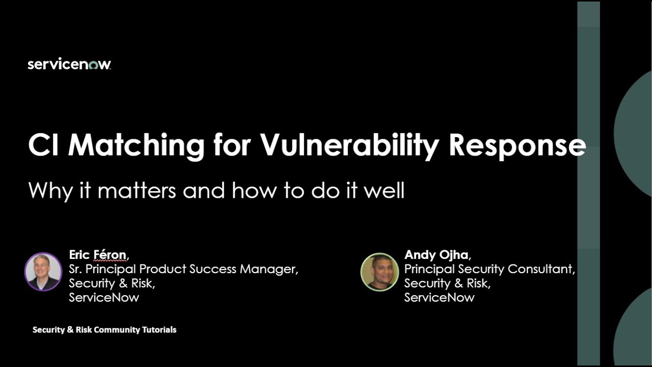 CI Matching for Vulnerability Response - How to get it right. - YouTube