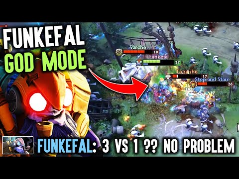 When Funkefal Goes Rage And God Mode At Same Time - Crazy 3vs1 Aggressive God Tinker Dota 2