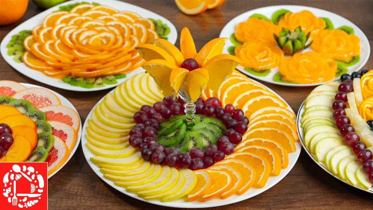 Красивая фруктовая НАРЕЗКА на Праздничный стол! 5 Фруктовых тарелок на Новый год 2021