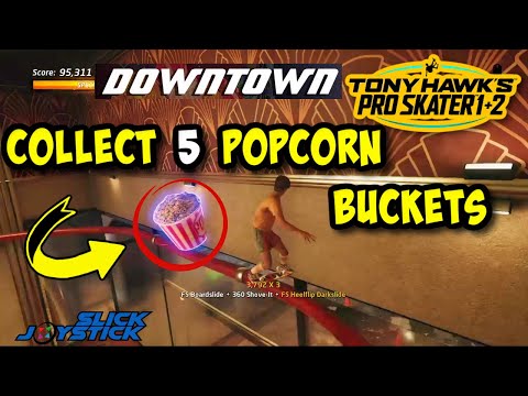 Thps 1+2 Downtown Collect 5 Popcorn Buckets Locations | Fastest Route in 1 Minute!
