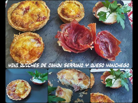 Tartaletas de queso manchego y jamón serrano