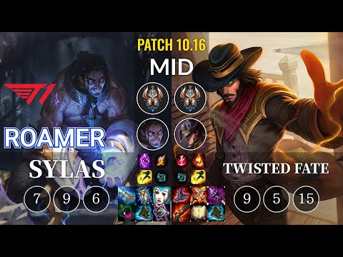 T1 Roamer Sylas vs Twisted Fate Mid - KR Patch 10.16