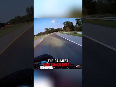 The calmest bike crash ever⁉️🤯