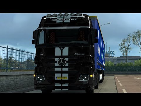 ETS2 Benz Actros MP3 Black Liner 1851 Palermo to Catania One Person Driver View
