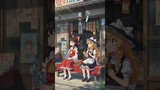 【AI】夏を感じる霊夢と魔理沙   #shorts