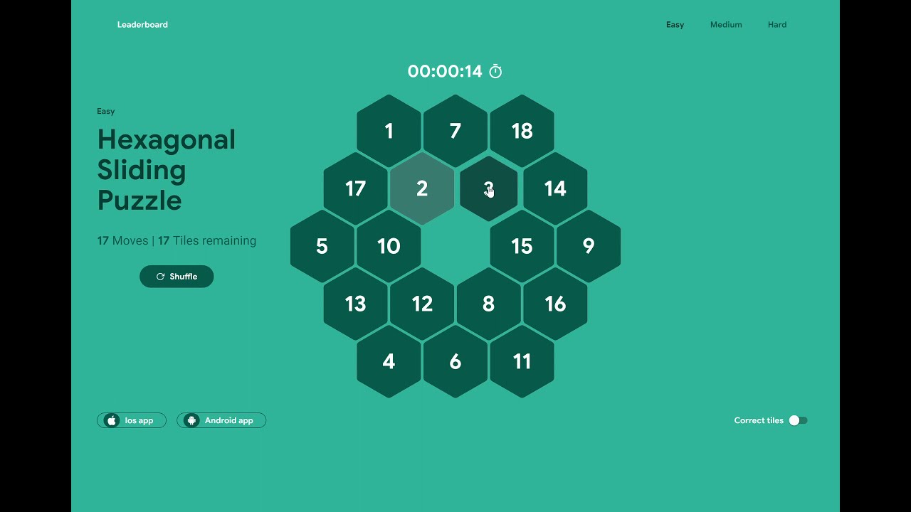 Flutter Puzzle Hack - Hexagonal