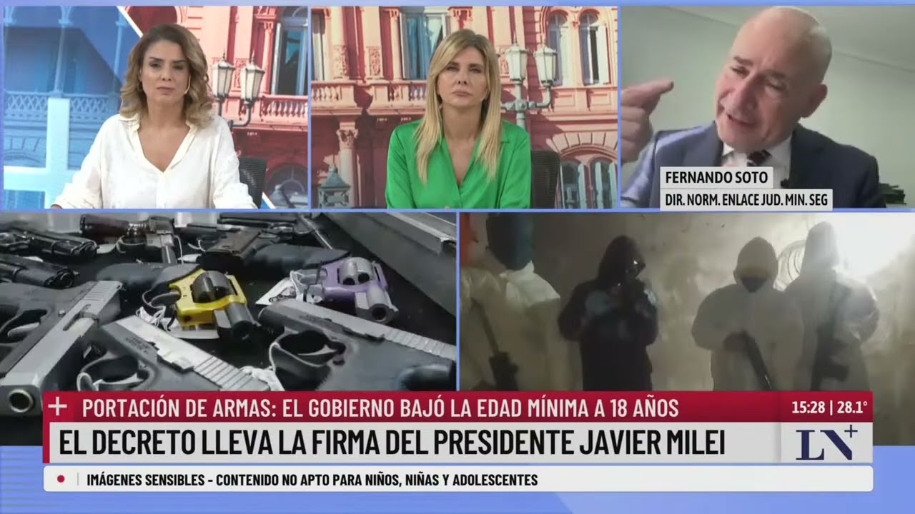 Portación de armas: el Gobierno bajó la edad mínima a 18 años; el decreto lleva la firma de Milei
