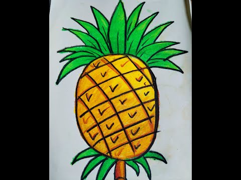 How to draw pineapple fruits।। Drawing and painting ।। Easy technique