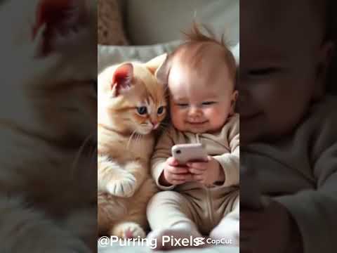 Baby Farts & Both Baby and Cat Laugh – Funniest Moment! #cat #giggles #funnycute #gregarious #foryou