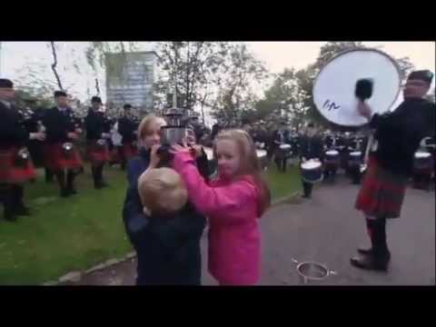 Field Marshal Montgomery Pipe Band Celebrating Their Win 2014