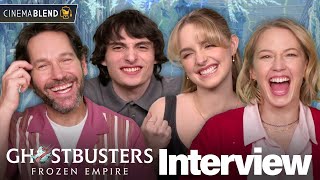 'Ghostbusters: Frozen Empire' Interviews With Paul Rudd, Carrie Coon, Finn Wolfhard & Mckenna Grace