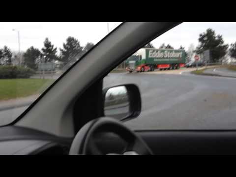 Stobart truck at a roundabout