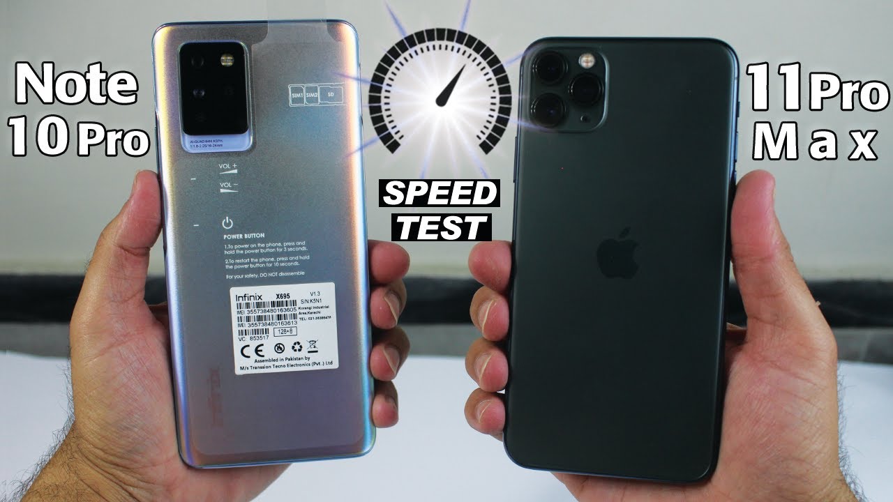 infinix Note 10 pro vs iPhone 11 Pro Max - Speed Test & Rendering Test🔥