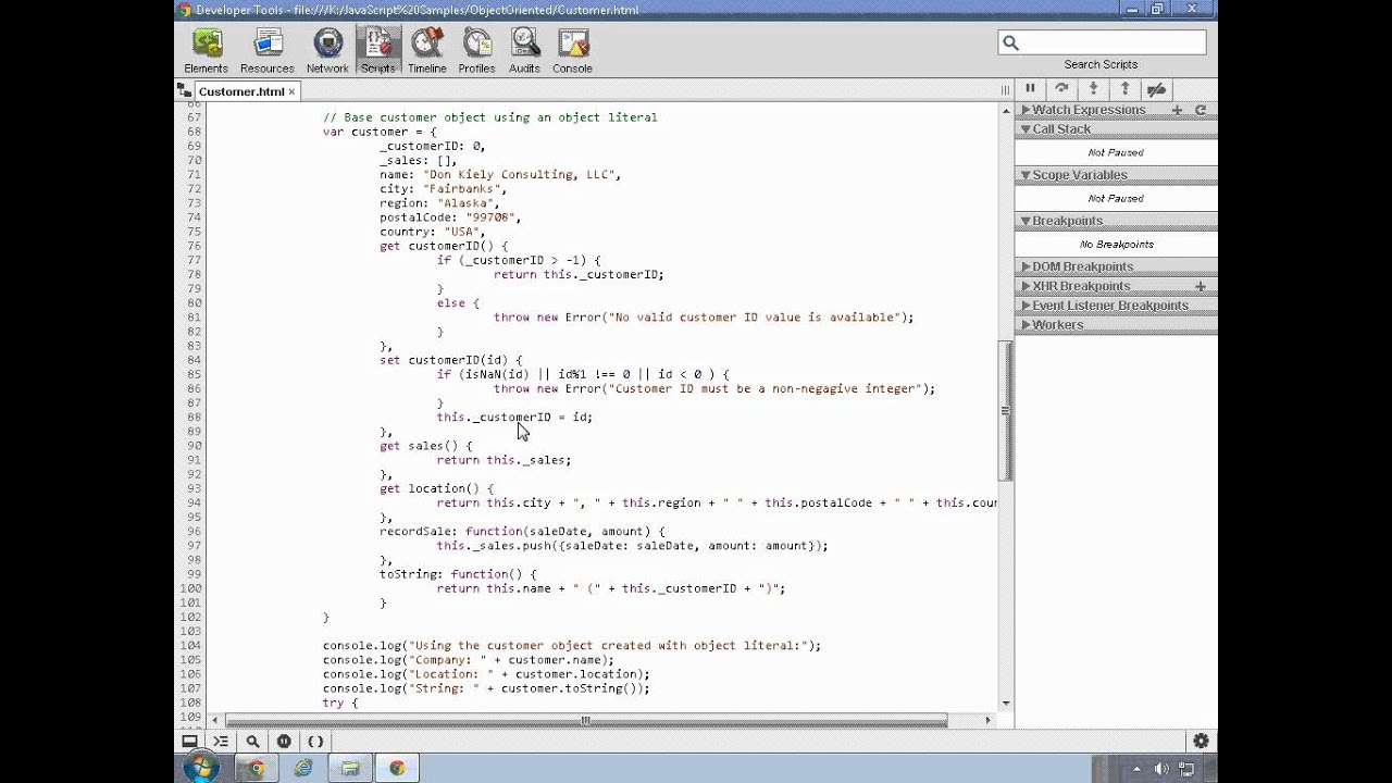 JavaScript 1.8: Objects Constructors, Literals and Prototypes