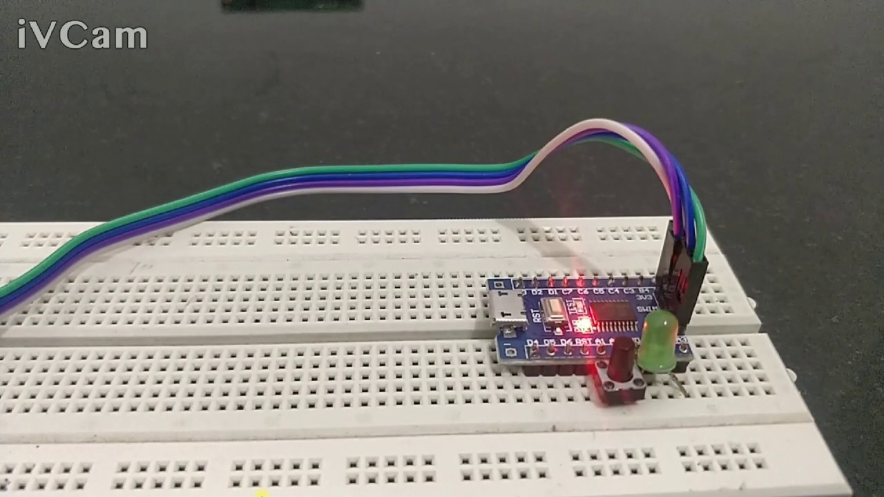 Basic GPIO Functions on STM8S Microcontroller - LED Blink and Toggle with Push Button