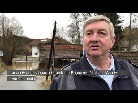 Hochwasser in Fischhaus (Ruderting) im Landkreis Passau