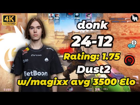 🔥donk (24-12) w/magixx avg 3500 Elo (Dust2) | Dec 22, 2025 #cs2 #donk