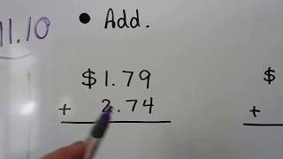 Grade 2 Math  11.10a, Adding and subtracting money (dollars & cents)