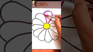 🌸 Easy Flower Drawing & Coloring for Kids | Cute Flower Art 🌈✨#shorts #FlowerDrawing#viral #trending